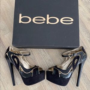 bebe “Clarissa” Heels. Size 7. Peeptoe Platform